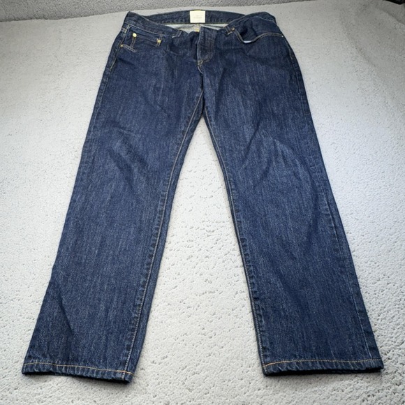 Sid Mashburn Jeans Mens 36x29 Blue Wide Leg Button Fly Indigo USA Made Tag 40x32